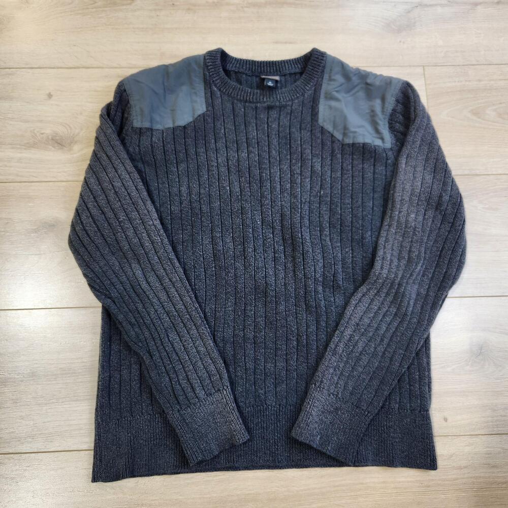 Patagonia Fog Cutter Sweater Mens Medium Black Shoulder Patch Hemp Pullover